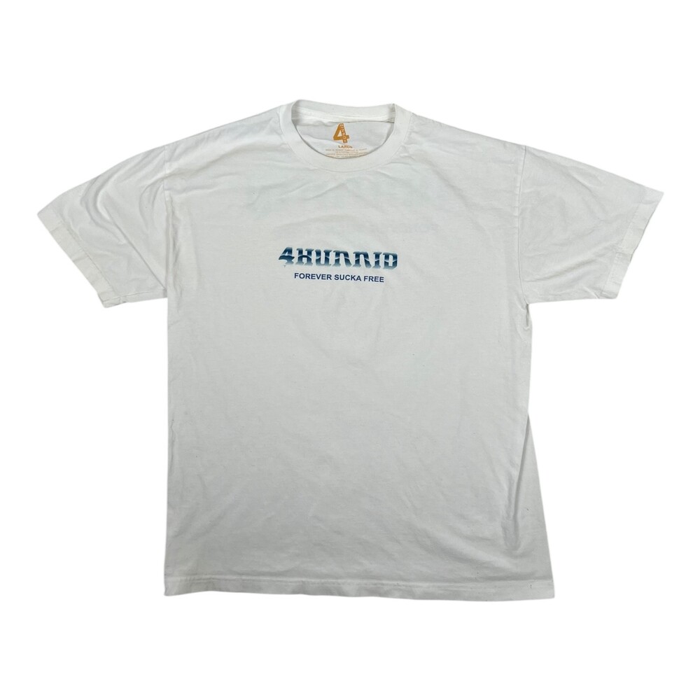 4 Hunnid T-Shirt Size Large "Forever Sucka Free" YG Rapper Hip Hop White